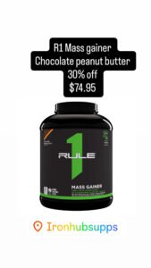 R1 Mass Gainer By  Rule 1  30% OFF PEANUT BUTTER 6LBS